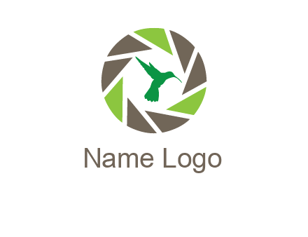 bird inside camera shutter logo
