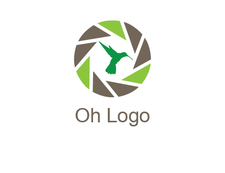 bird inside camera shutter logo