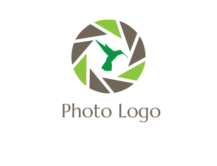 bird inside camera shutter logo