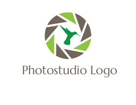 bird inside camera shutter logo