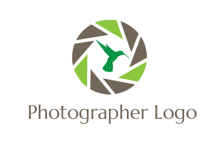 bird inside camera shutter logo