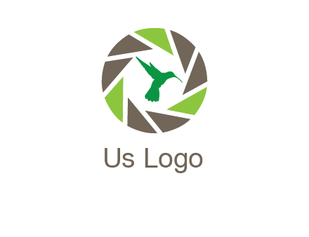 bird inside camera shutter logo