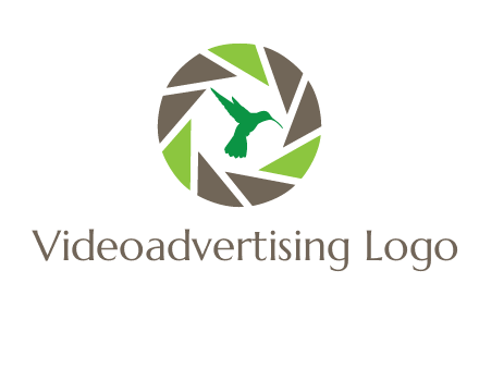 bird inside camera shutter logo