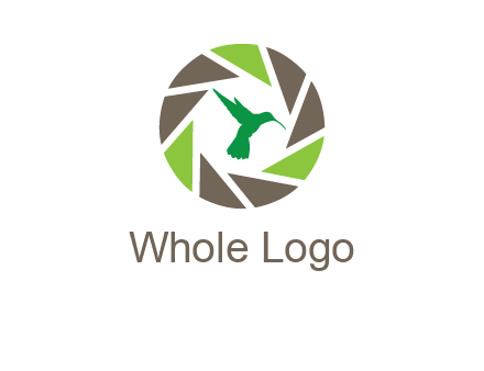 bird inside camera shutter logo