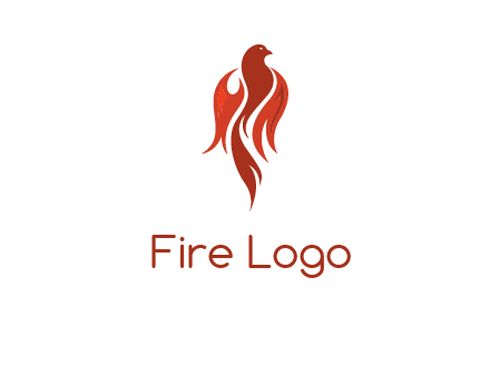 phoenix with fire flames logo