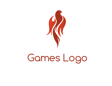 phoenix with fire flames logo
