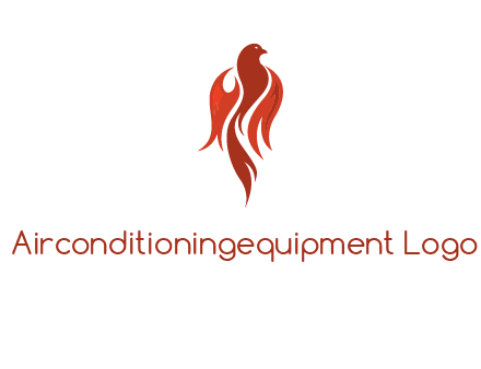 phoenix with fire flames logo