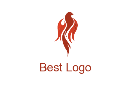 phoenix with fire flames logo