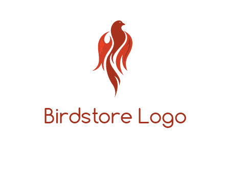 phoenix with fire flames logo
