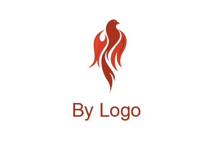 phoenix with fire flames logo