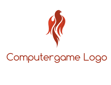 phoenix with fire flames logo