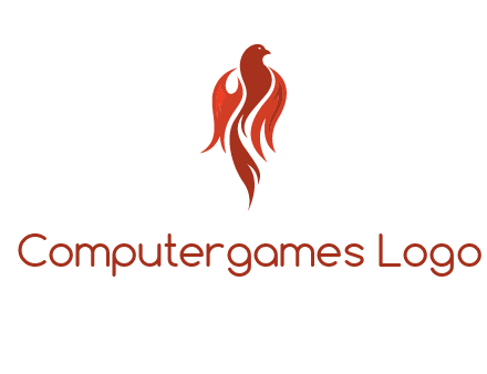 phoenix with fire flames logo