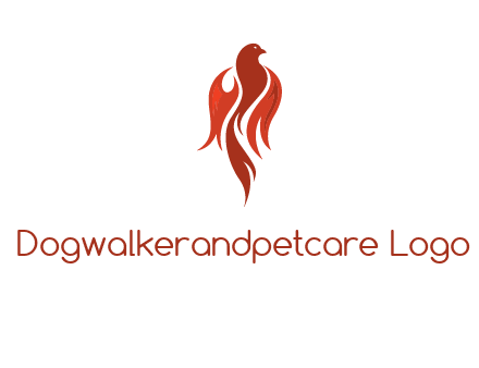 phoenix with fire flames logo