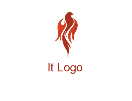 phoenix with fire flames logo
