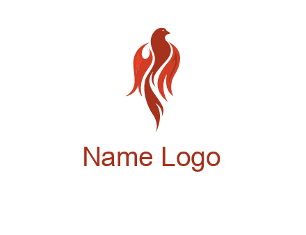 phoenix with fire flames logo