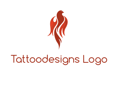 phoenix with fire flames logo