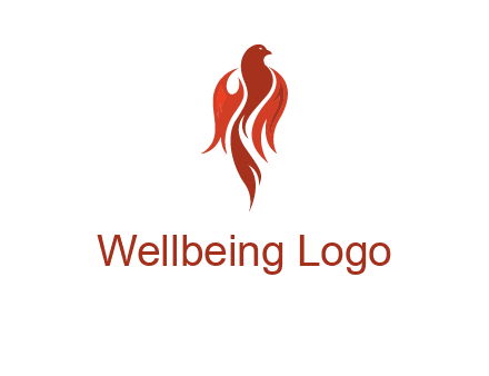 phoenix with fire flames logo