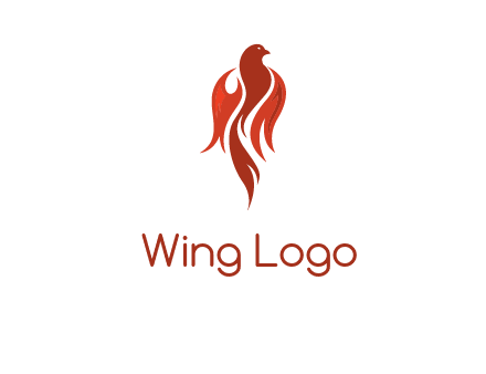 phoenix with fire flames logo