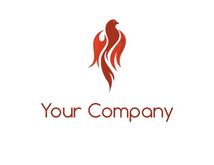 phoenix with fire flames logo