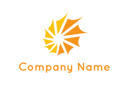 abstract sun is created with the help of arrows logo
