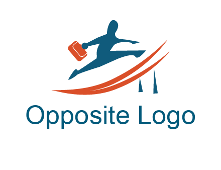 man with briefcase taking a leap
