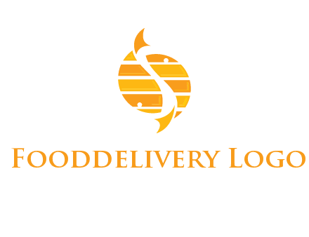 two abstract fishes create circle logo