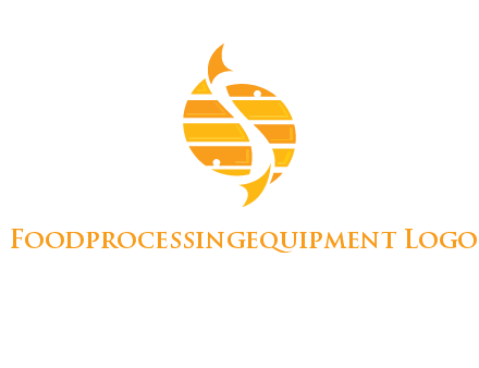 two abstract fishes create circle logo