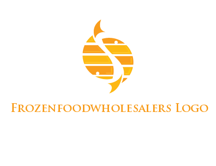 two abstract fishes create circle logo