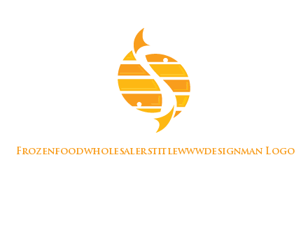 two abstract fishes create circle logo