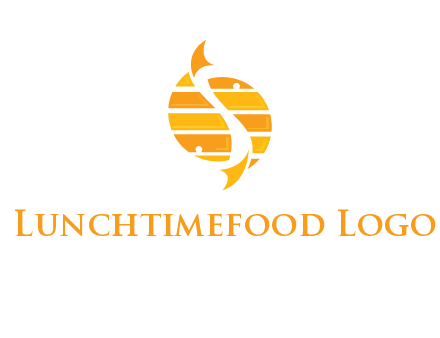 two abstract fishes create circle logo