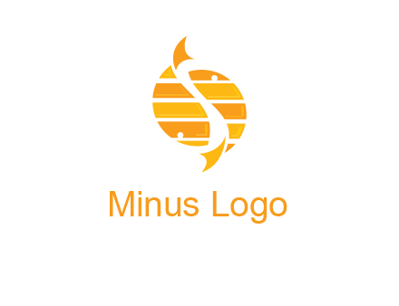 two abstract fishes create circle logo