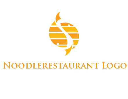 two abstract fishes create circle logo