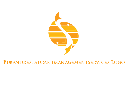 two abstract fishes create circle logo