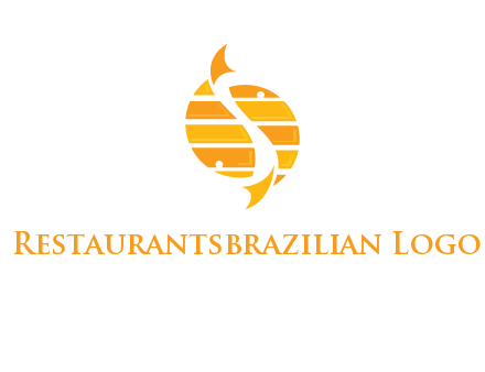 two abstract fishes create circle logo