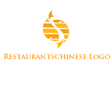 two abstract fishes create circle logo