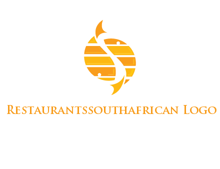 two abstract fishes create circle logo