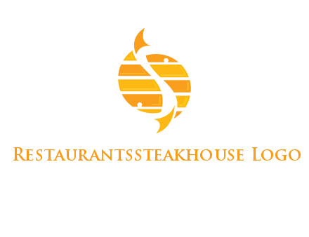 two abstract fishes create circle logo