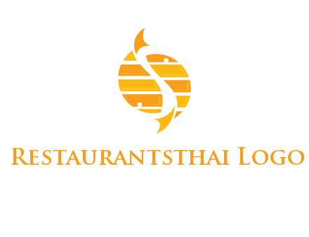 two abstract fishes create circle logo