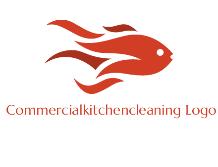 abstract fish with fire flames icon