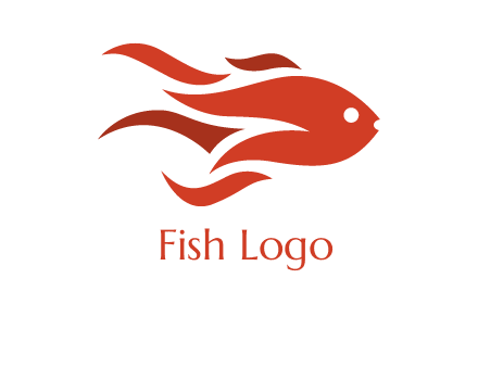 abstract fish with fire flames icon