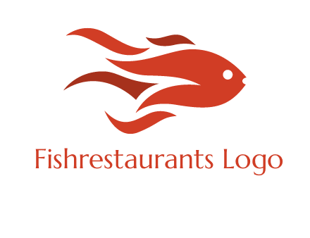 abstract fish with fire flames icon