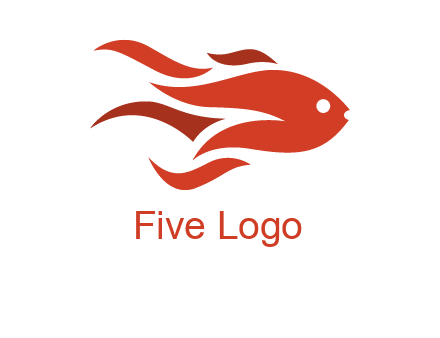 abstract fish with fire flames icon