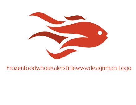 abstract fish with fire flames icon
