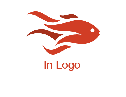 abstract fish with fire flames icon