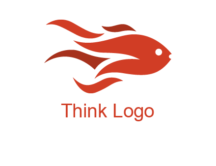 abstract fish with fire flames icon