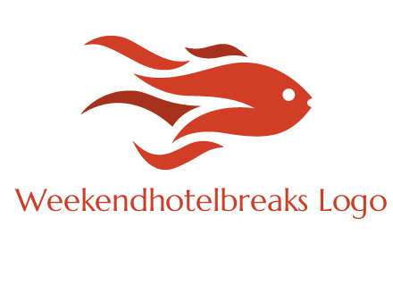 abstract fish with fire flames icon