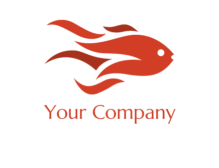 abstract fish with fire flames icon