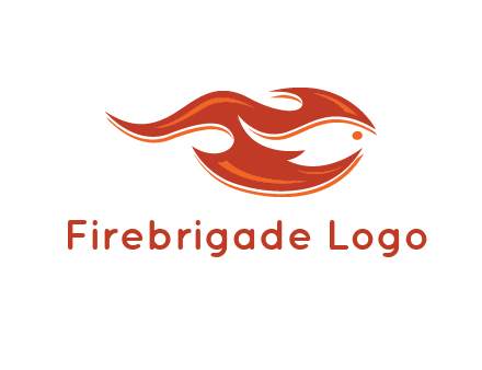 abstract fish merge with fire flames icon