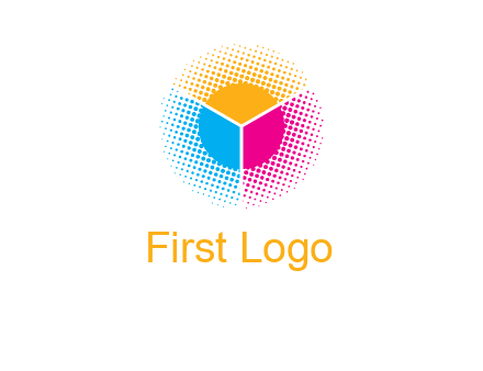 halftone with circle logo