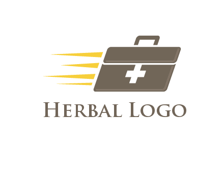 medical bag with speed lines logo